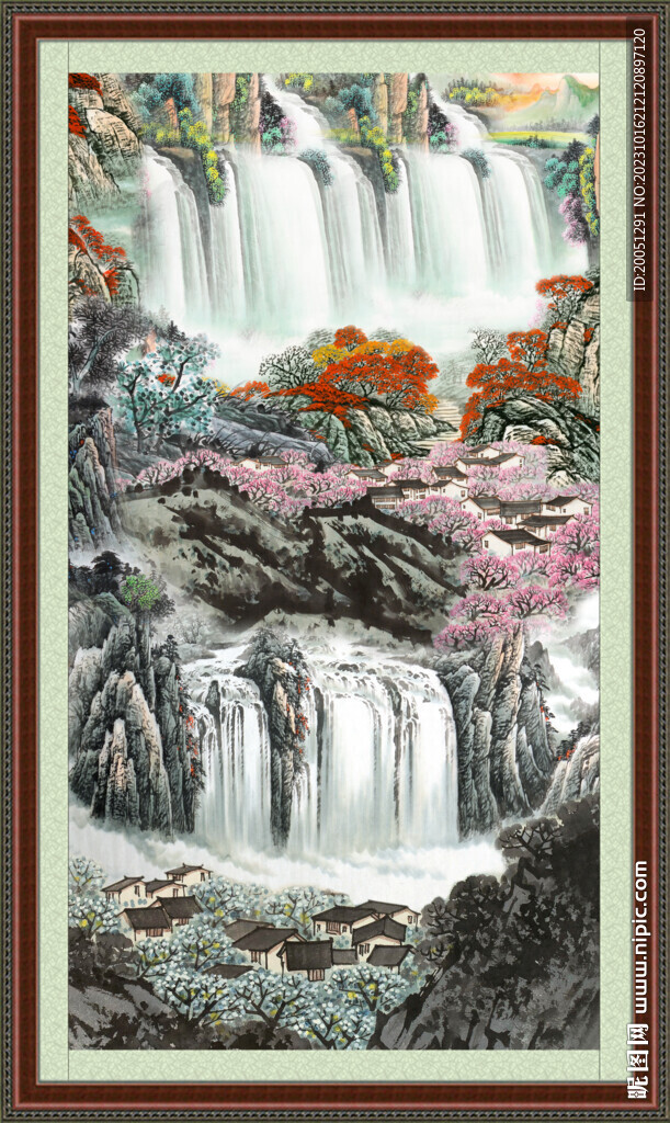 招财山水画 
