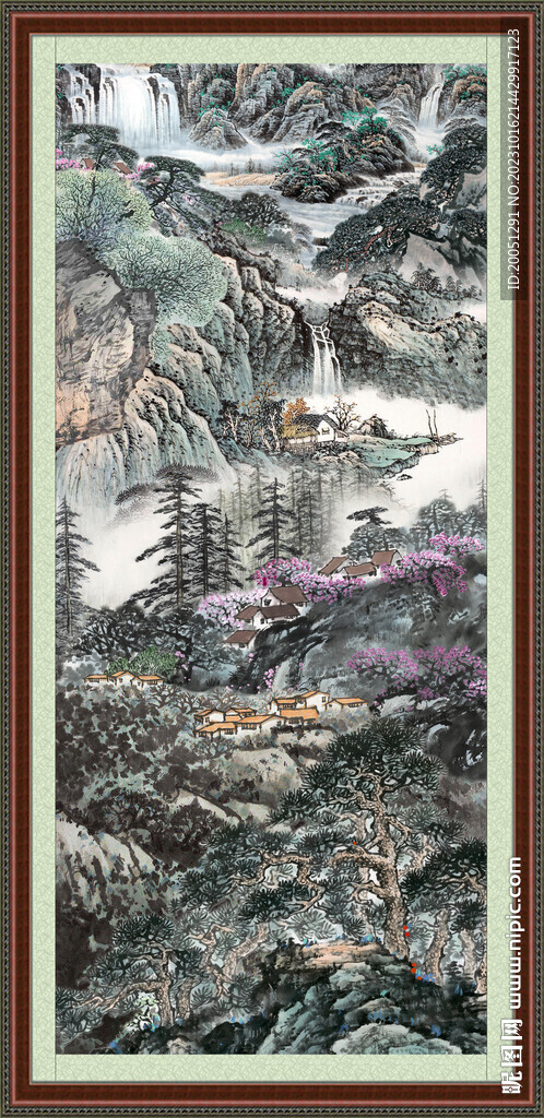 八方聚财山水 