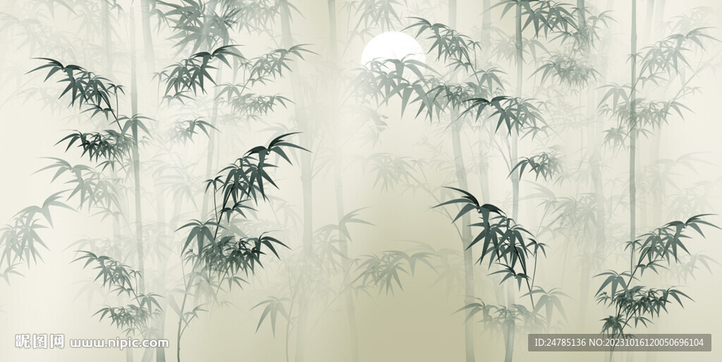 水墨竹林
