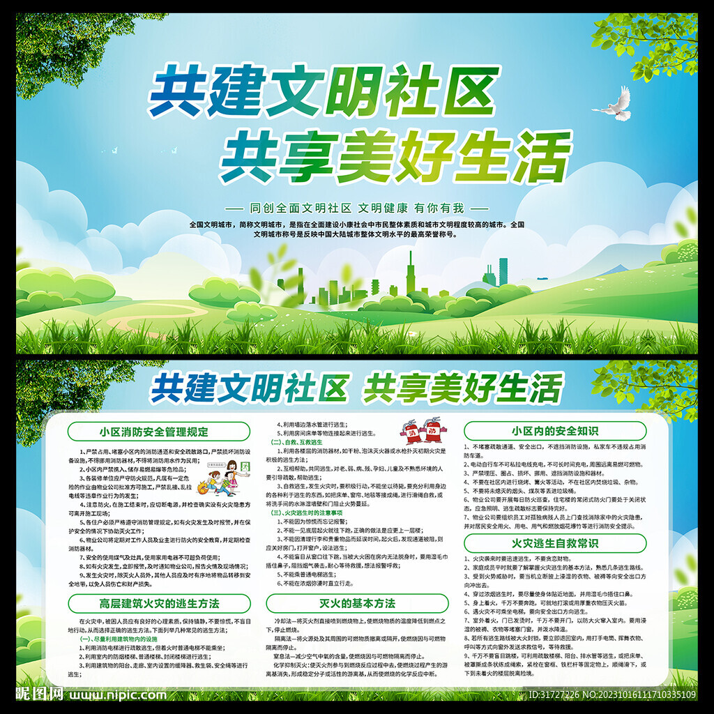 创建文明社区宣传栏