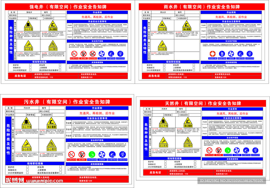 有限空间安全告知牌