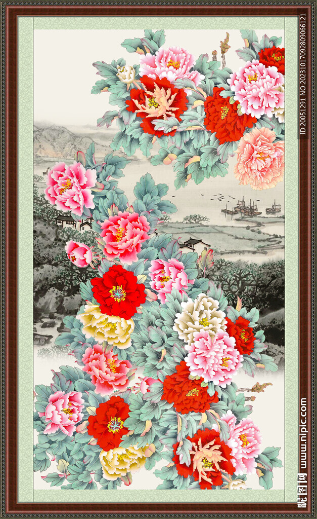 国画牡丹 