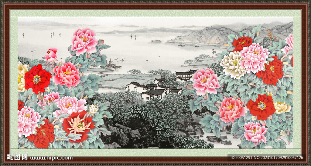 国画牡丹 