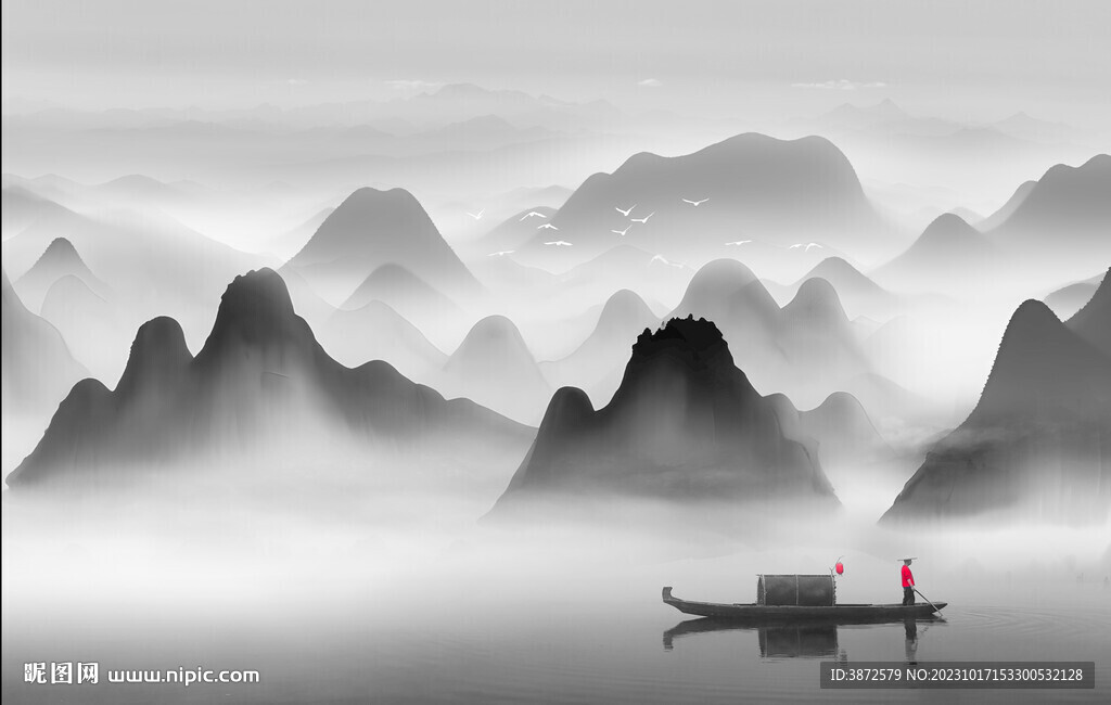 水墨山水画 