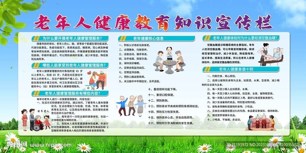 社区老年人健康教育知识宣传栏