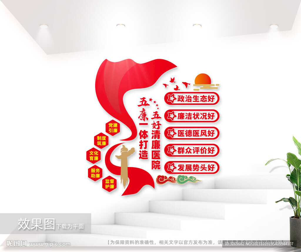 廉洁医院文化墙图片