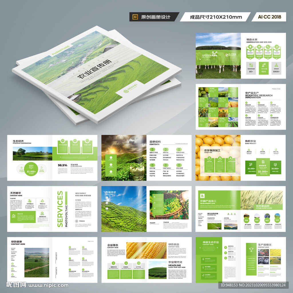 方形农业宣传册