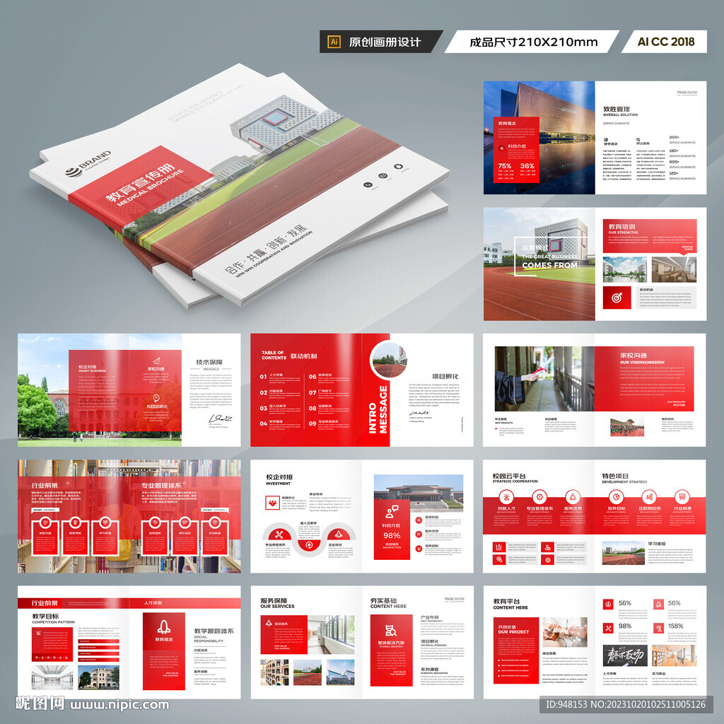 方形教育宣传册