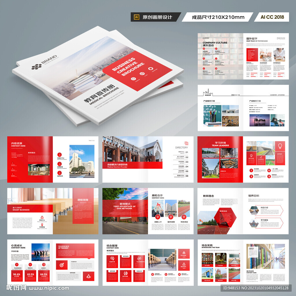 方形教育宣传册