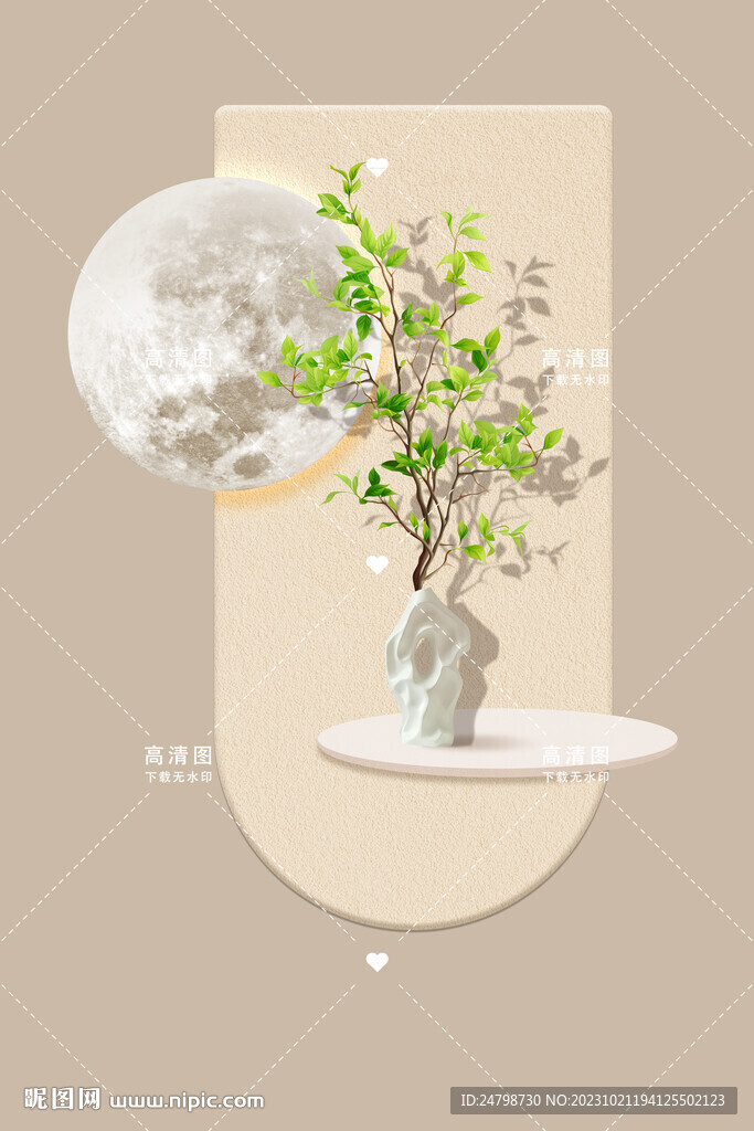 绿植挂画
