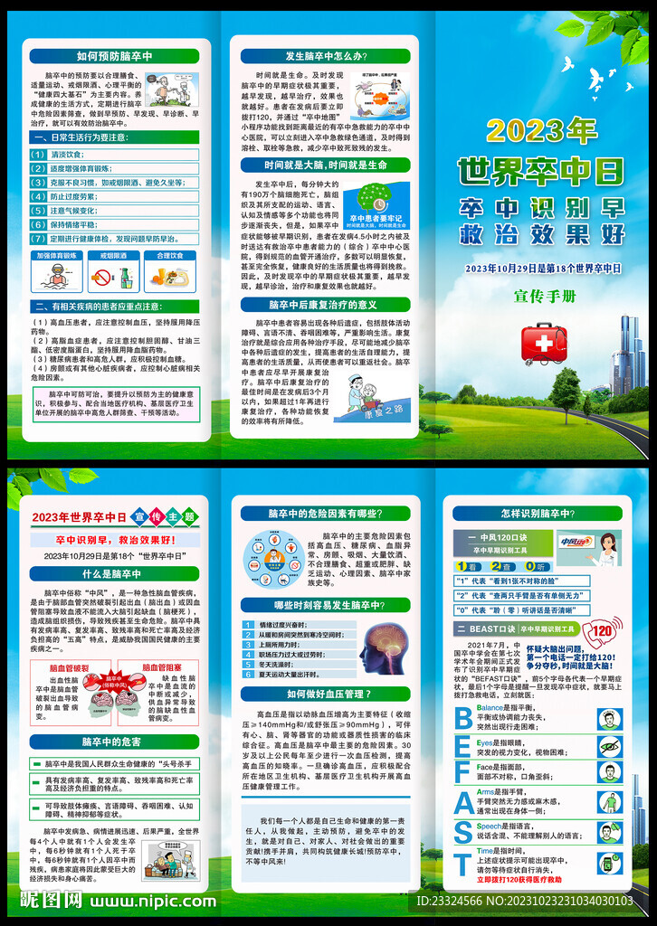 2023年世界卒中日宣传折页