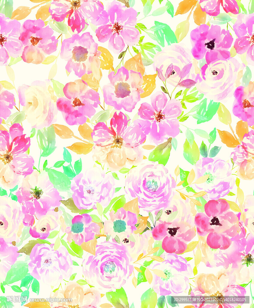 水彩花