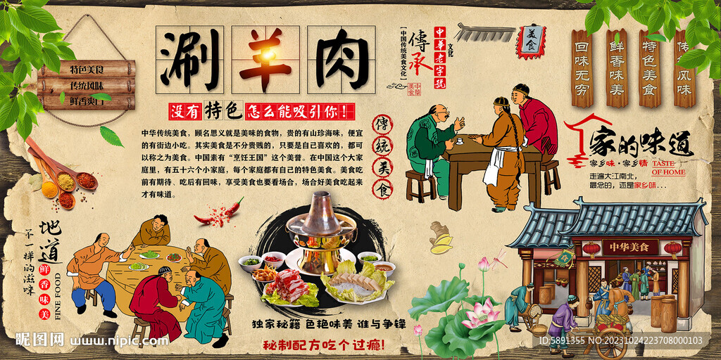涮羊肉背景墙