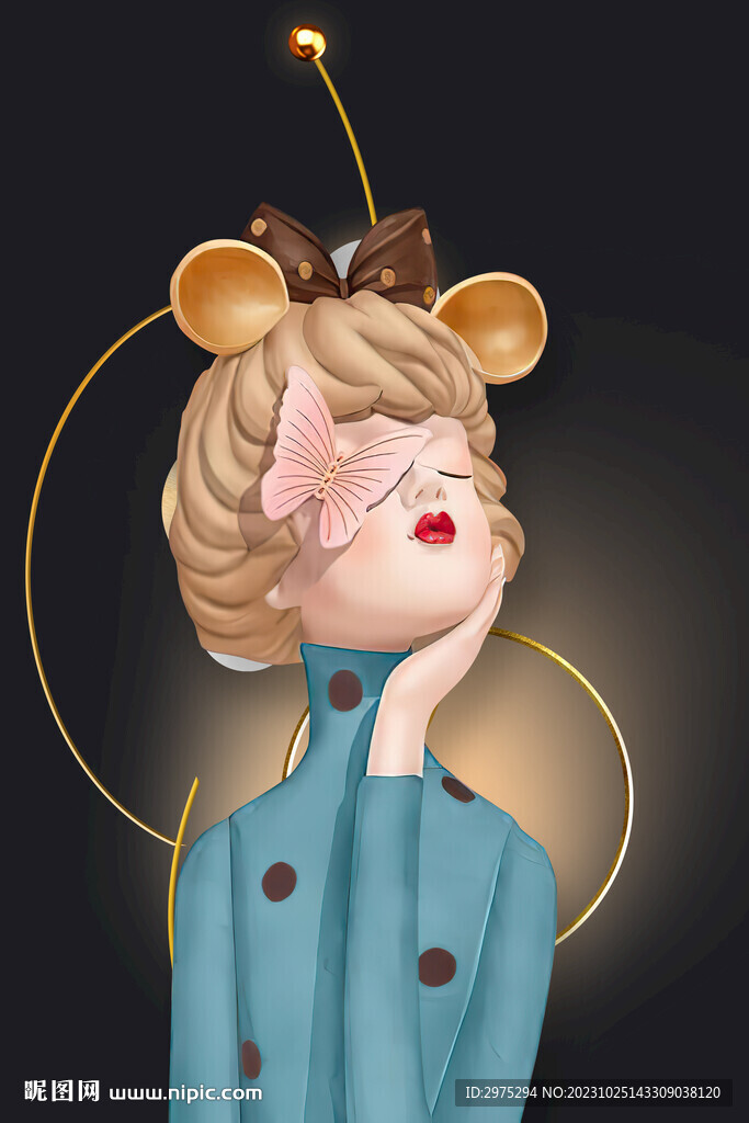 莫兰迪少女 卡通少女 美少女 