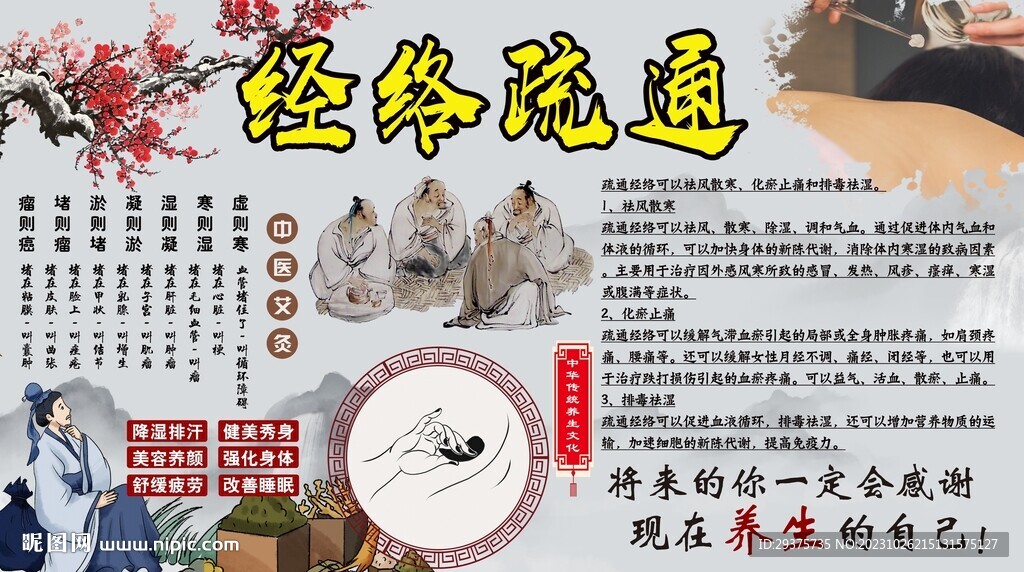 经络疏通背景墙