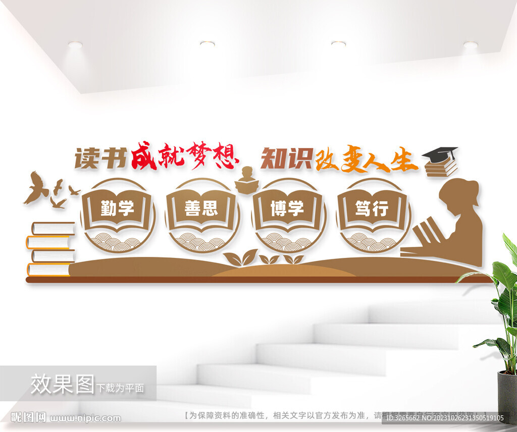 校园读书教室阅读室文化墙图片