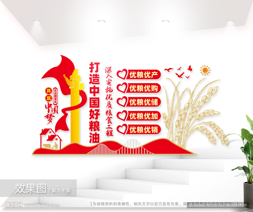 粮食局标语文化墙图片