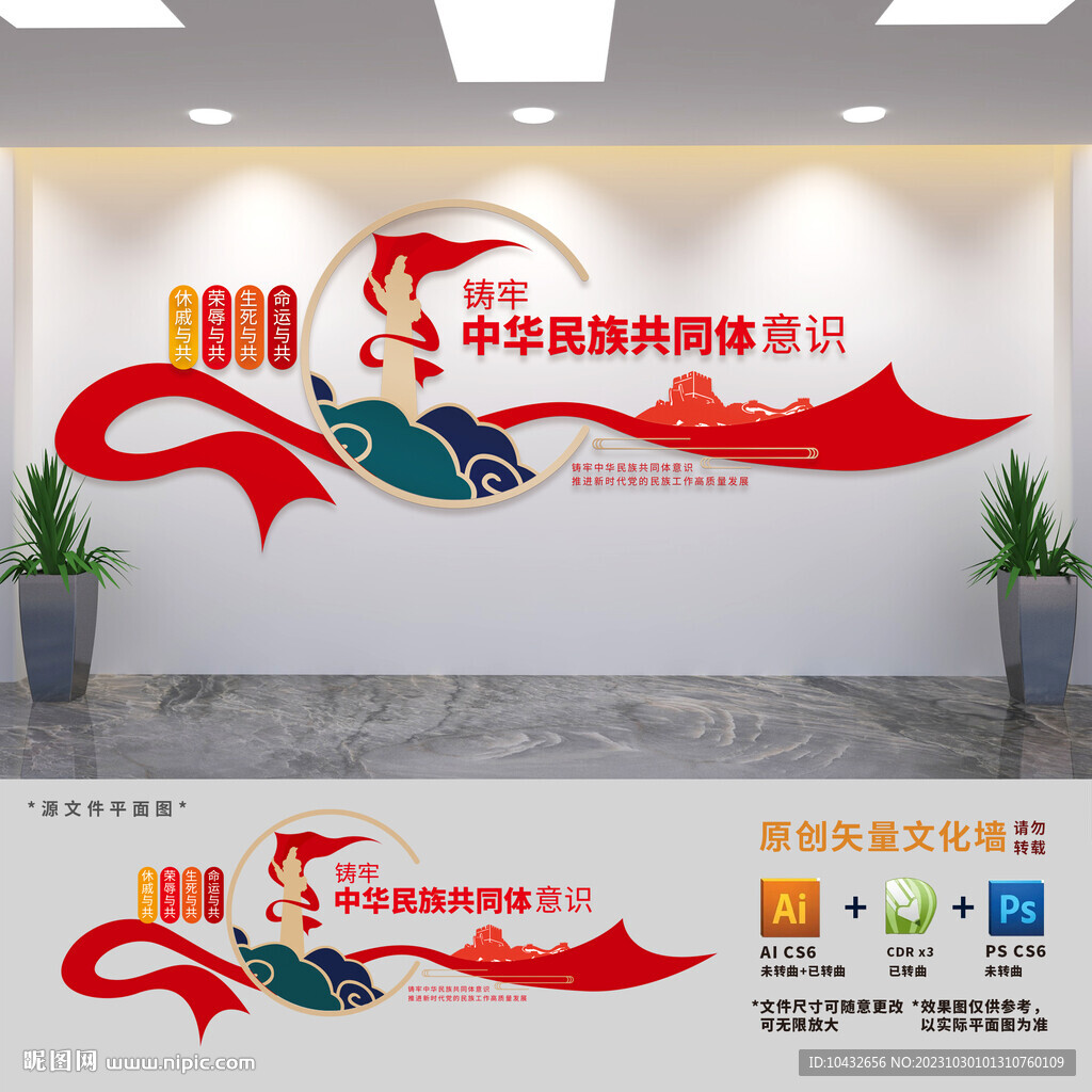 中华民族共同体意识党建文化墙
