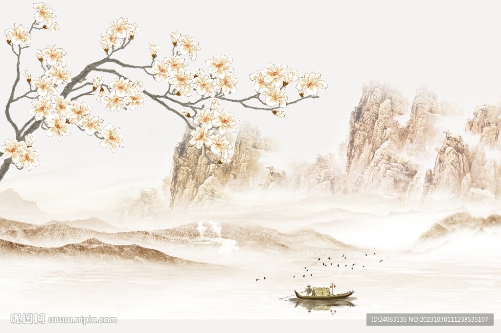 中式山水花鸟