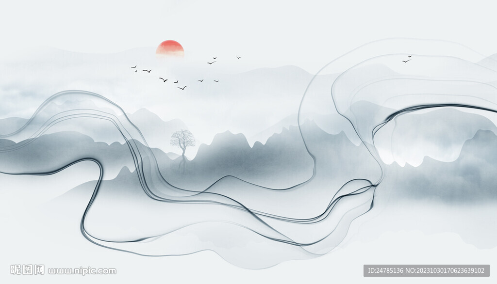 新中式意境山水画