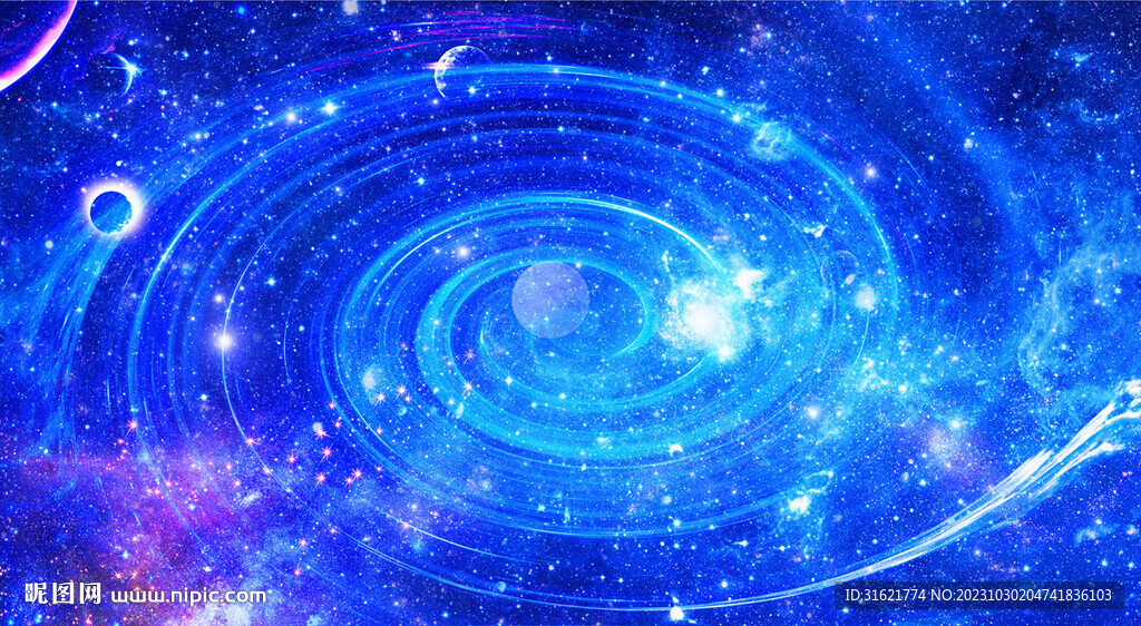 蓝色星空背景图