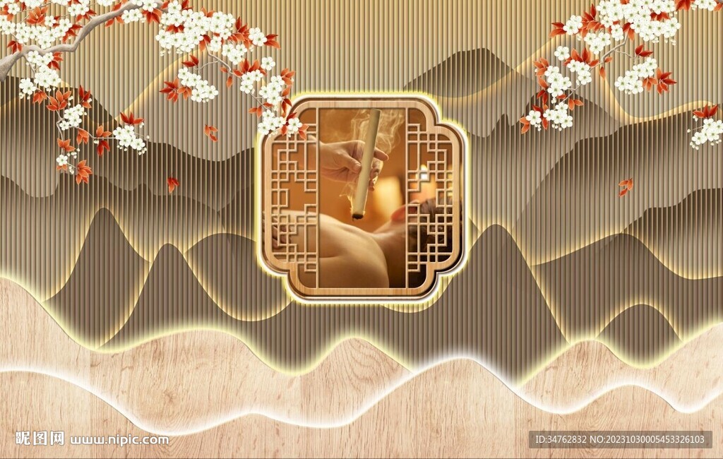 艾灸养生背景