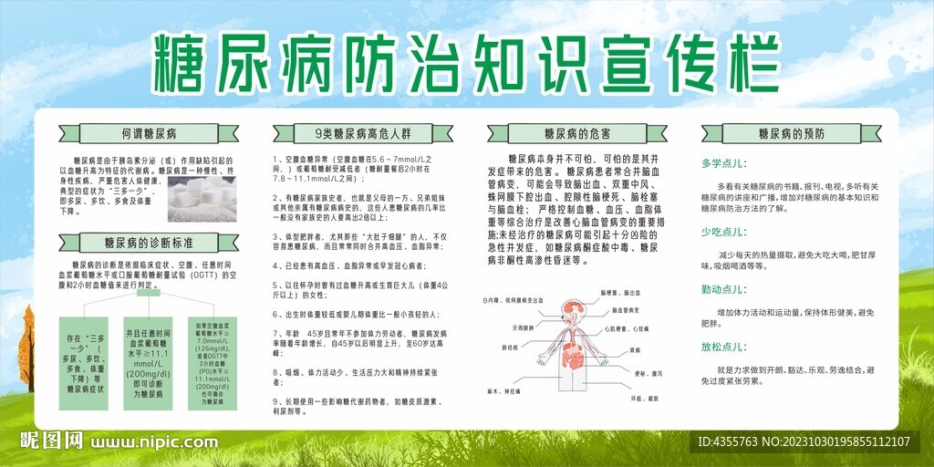 糖尿病防治知识宣传栏
