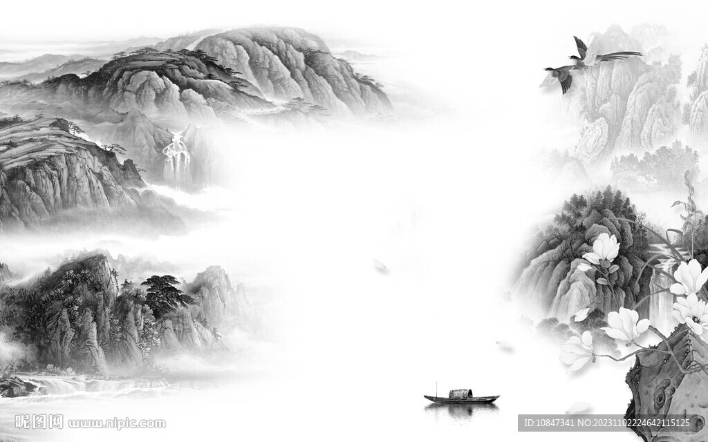 奢雅 最新灰山水画 TiF分层