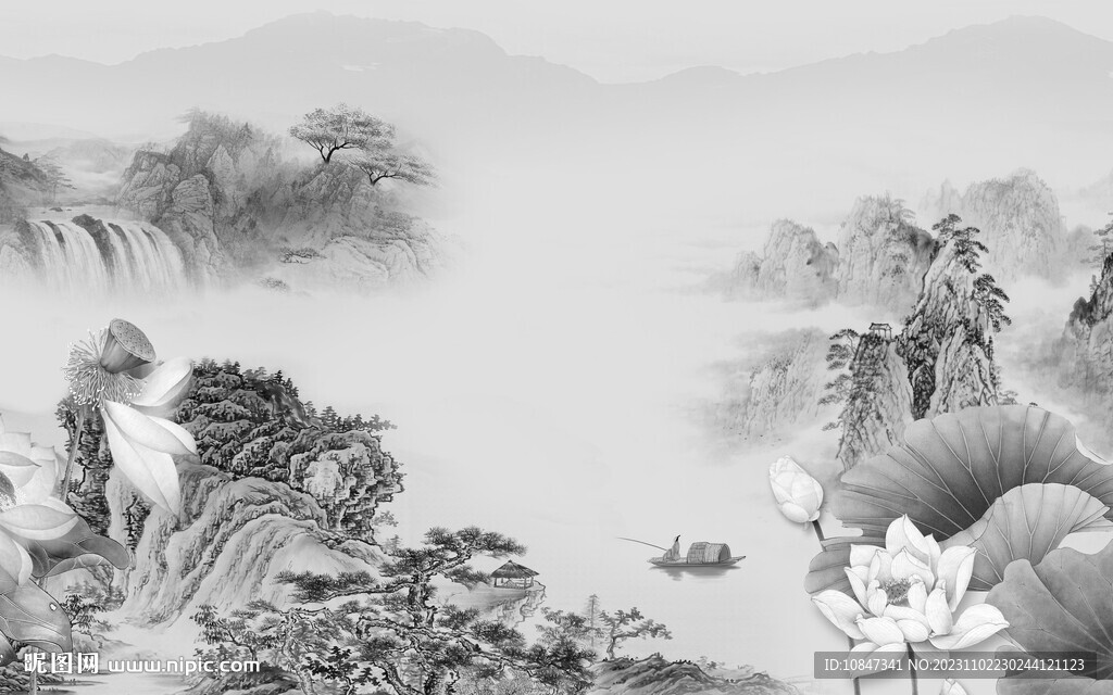 人气 最新灰山水画 TiF分层