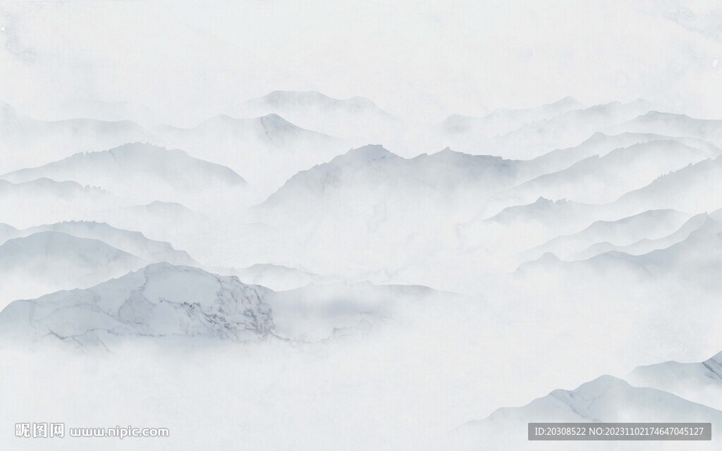 大理石水墨山水