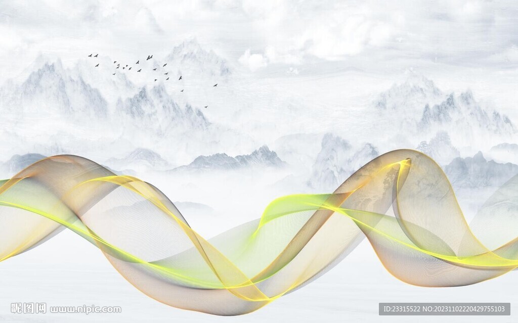 简约山水背景墙