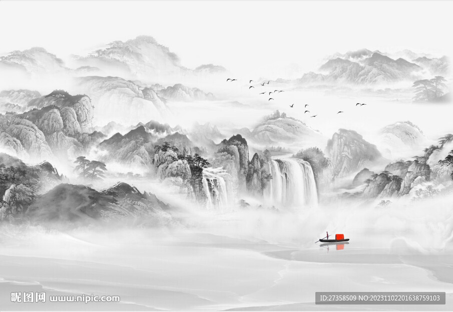  水墨山水画图