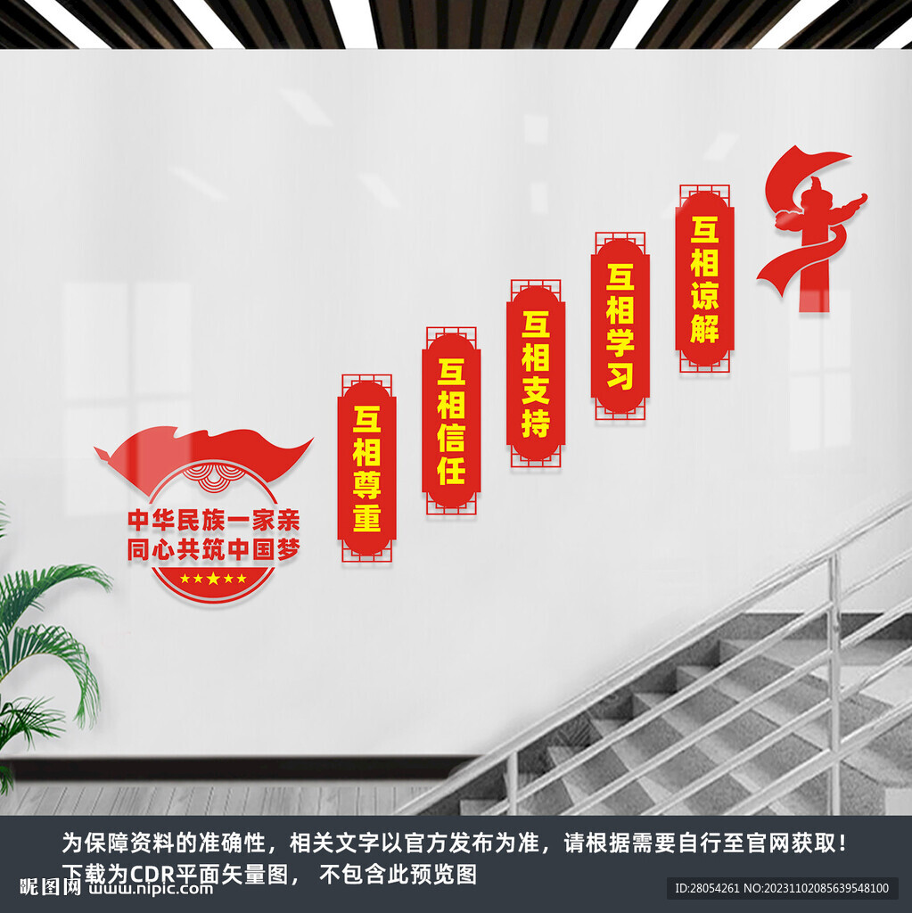 民族团结楼梯文化墙