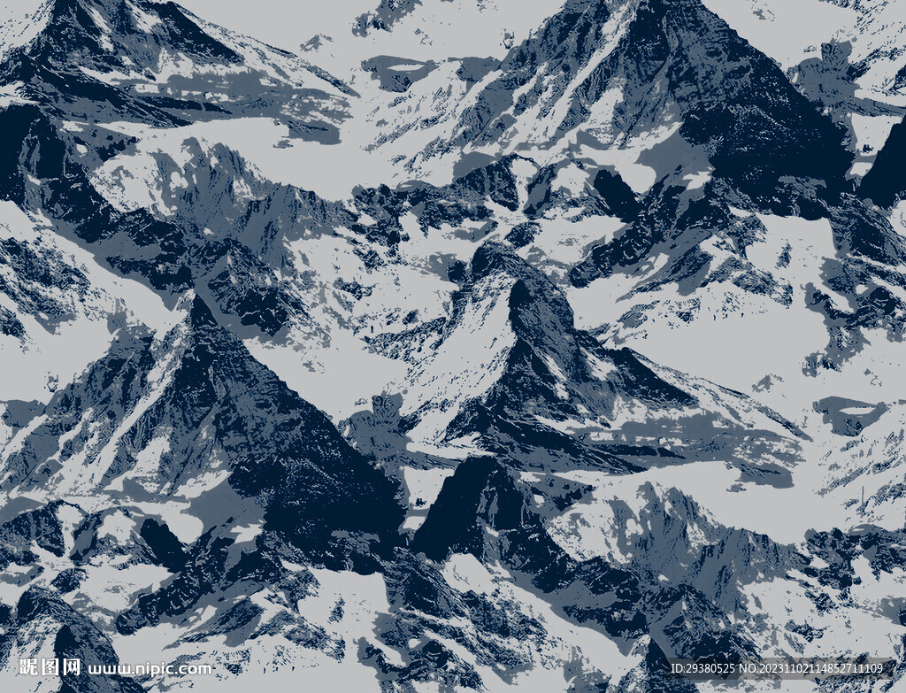 迷彩雪山
