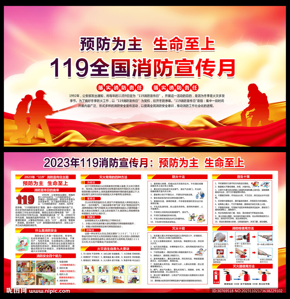 2023年全国消防日宣传展板