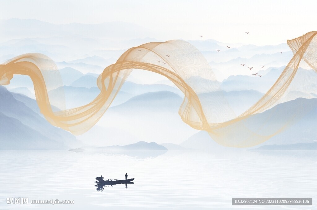 烟雾山水画