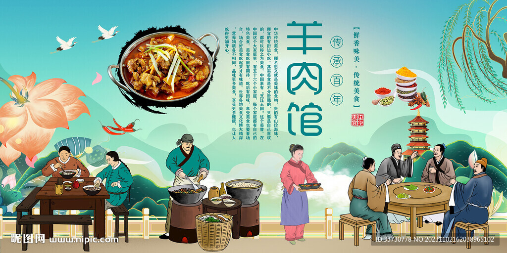 羊肉馆背景墙