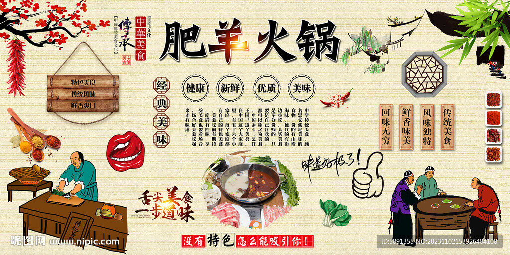 肥羊火锅背景墙