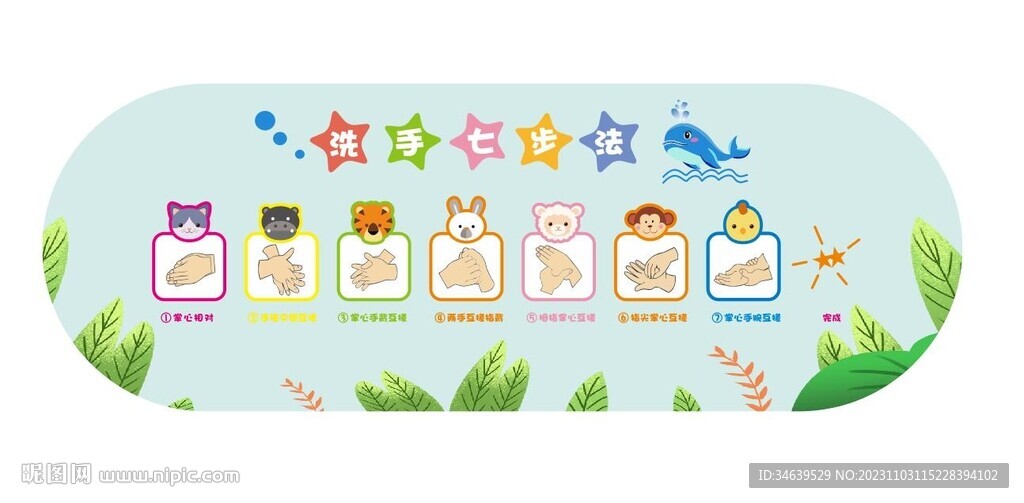 七步洗手法图片