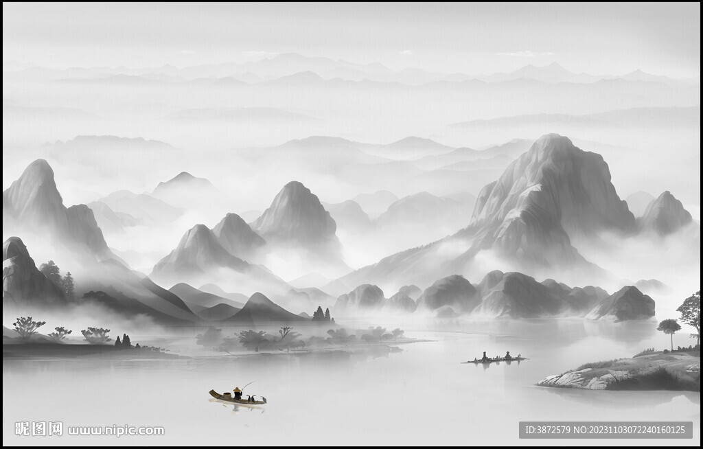 水墨画山水