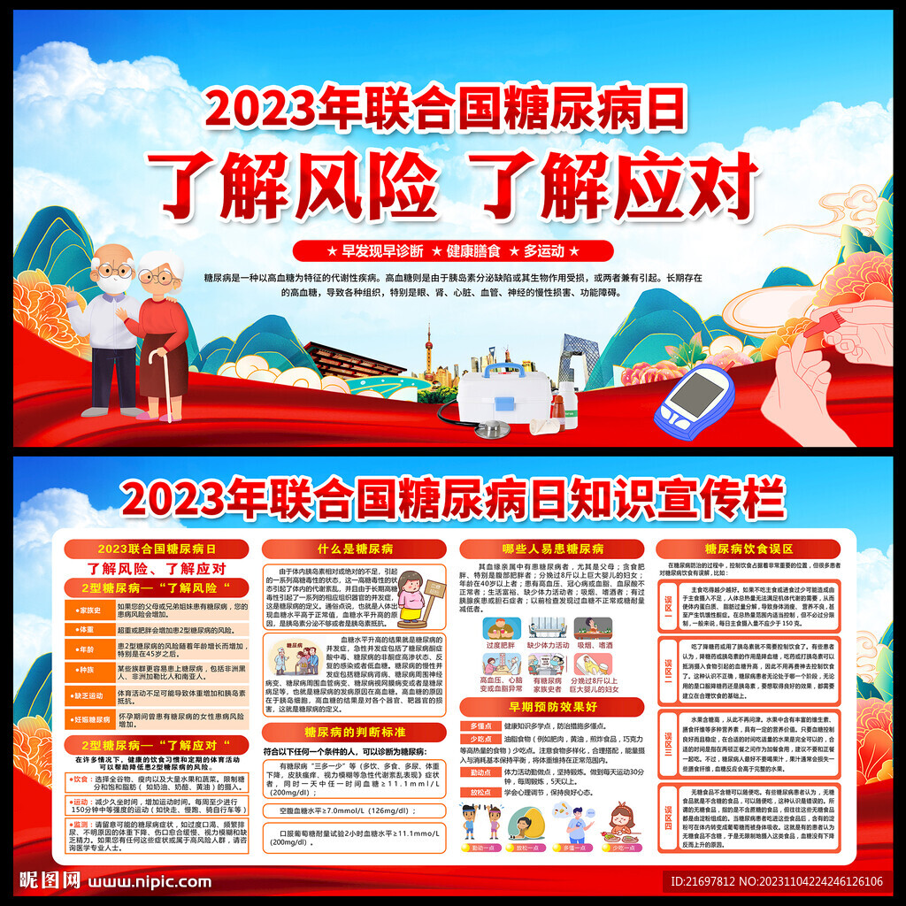 2023糖尿病日宣传栏