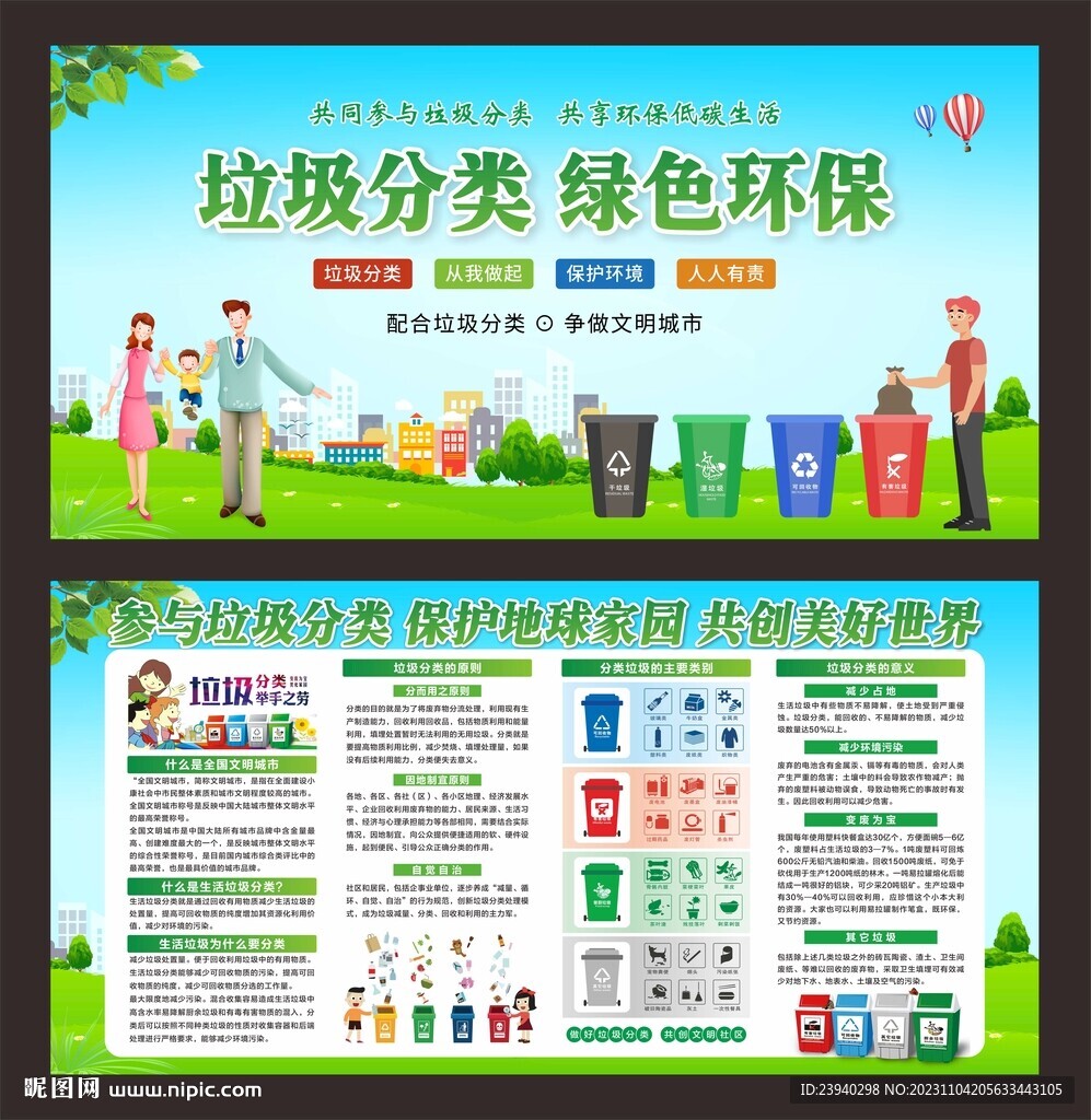 垃圾分类展板