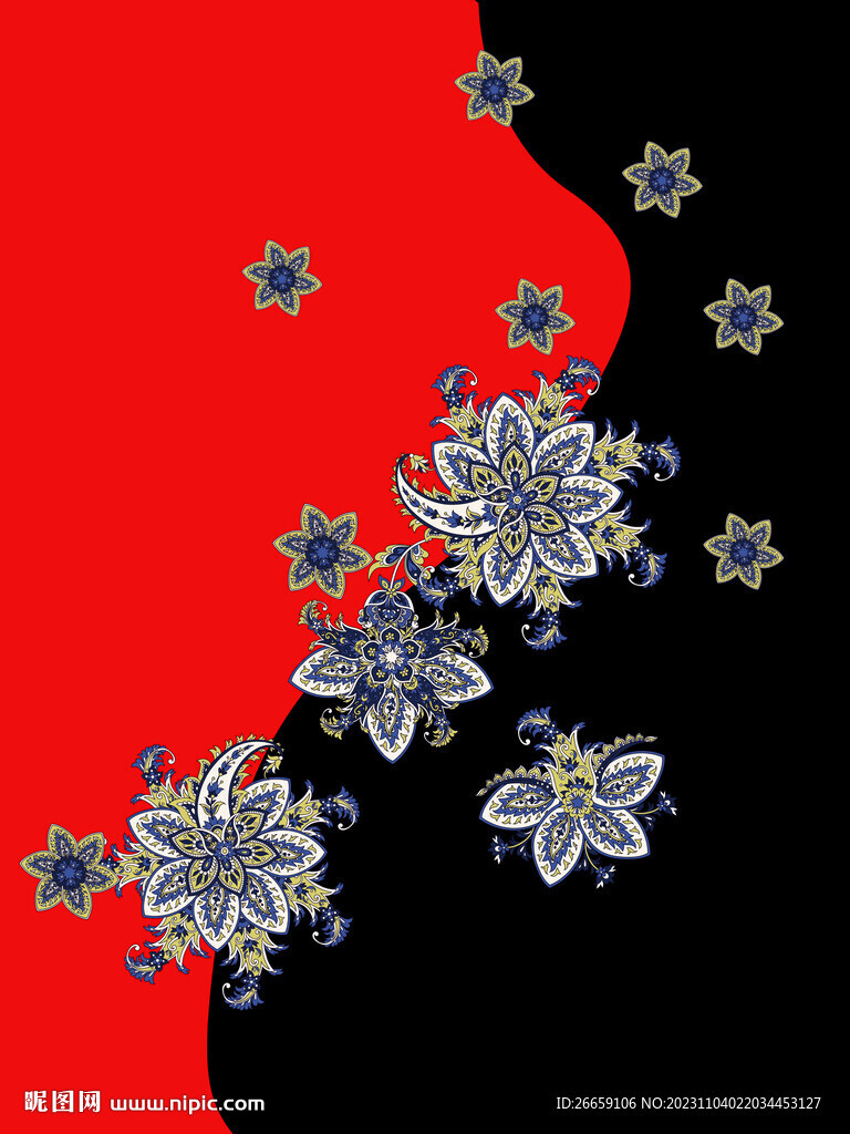 上衣定位数码印花花型图案