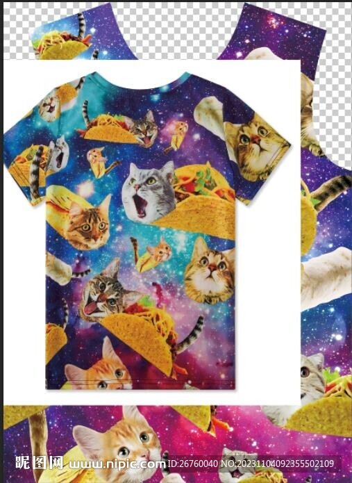 猫 披萨 星空