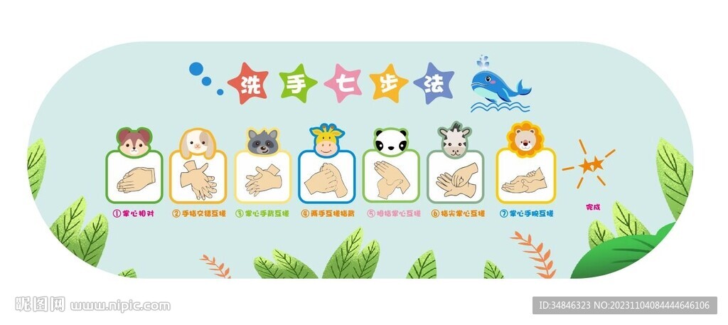 七步洗手法图片