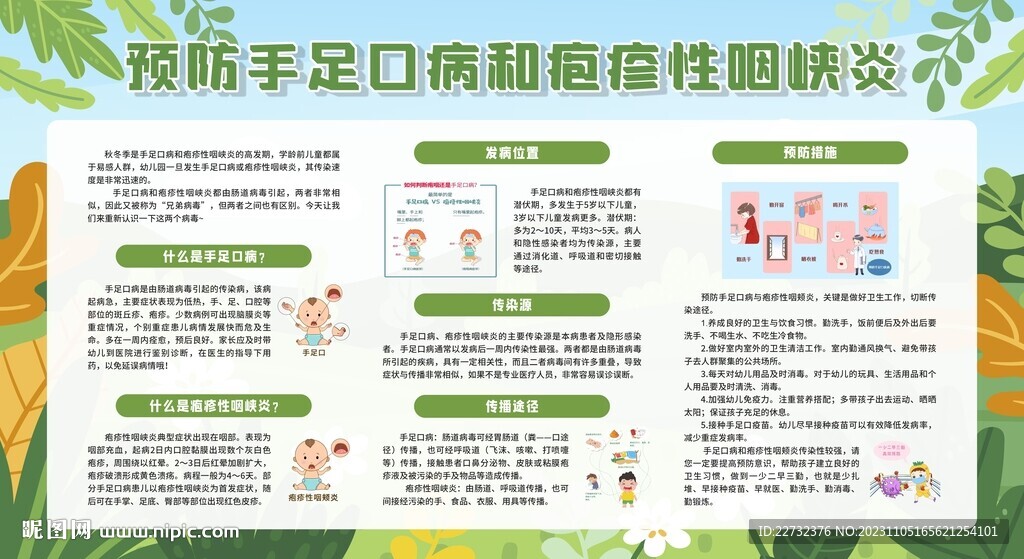 预防手足口病和疱疹性咽峡炎