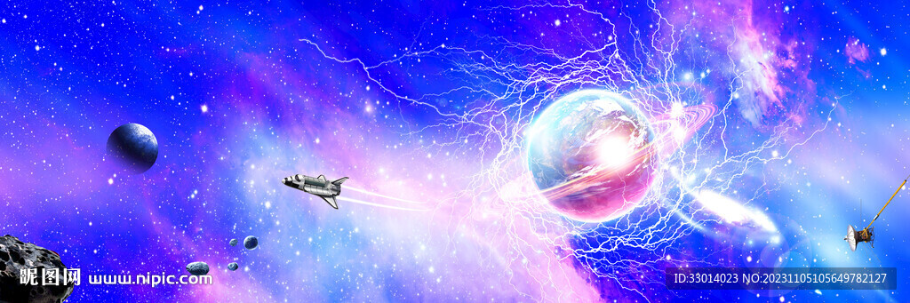 闪电星空