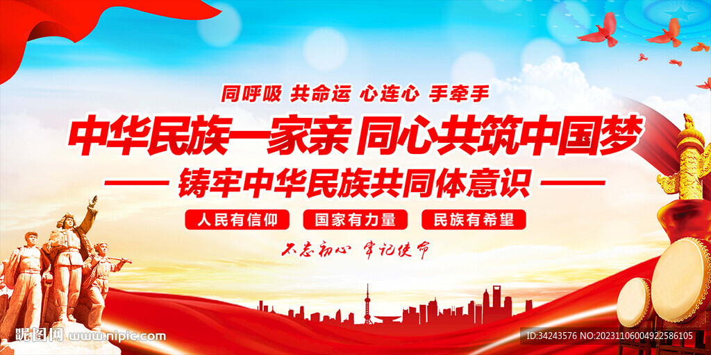 铸牢中华民族共同体意识展板