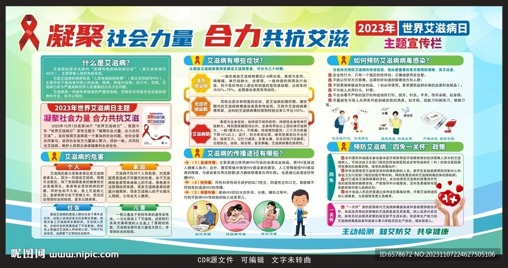 2023世界艾滋病日宣传栏