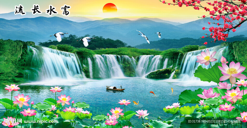 荷花风景图